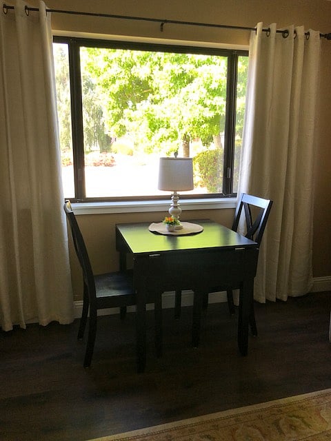 Drop-leaf table expands as needed