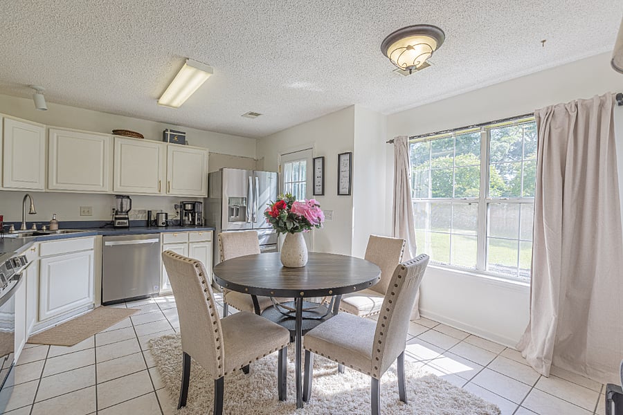 Cozy dining setup ideal for meals, work sessions, or game nights.