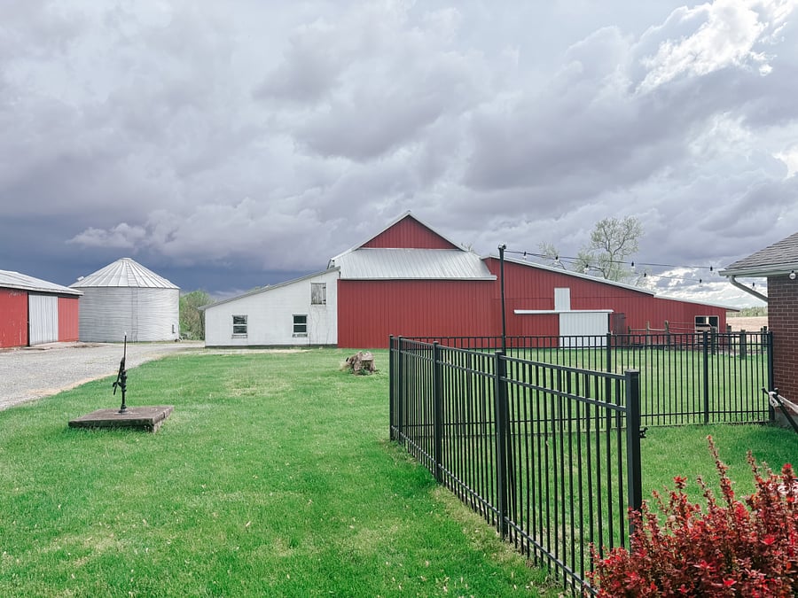 View of the Classic Red Barn that sits on the property.