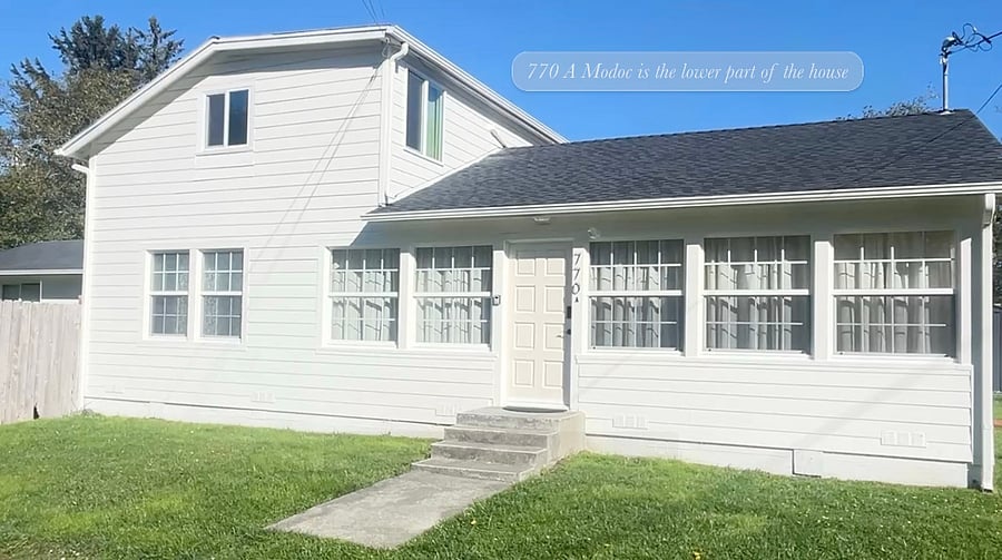 This is the outside of the front of the house. Please, note that this rental is the lower portion of the house.