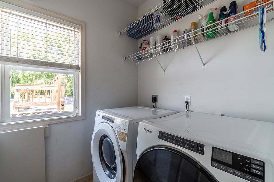 Full size washer and dryer on main floor