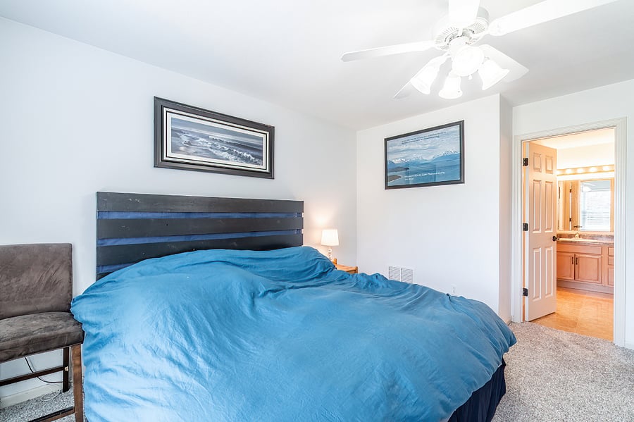 Master bedroom with King size Purple mattress and ensuite bathroom