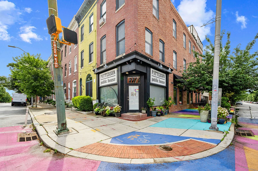 Patterson Public House is a popular restaurant just across the street from the entrance to Patterson Park. 