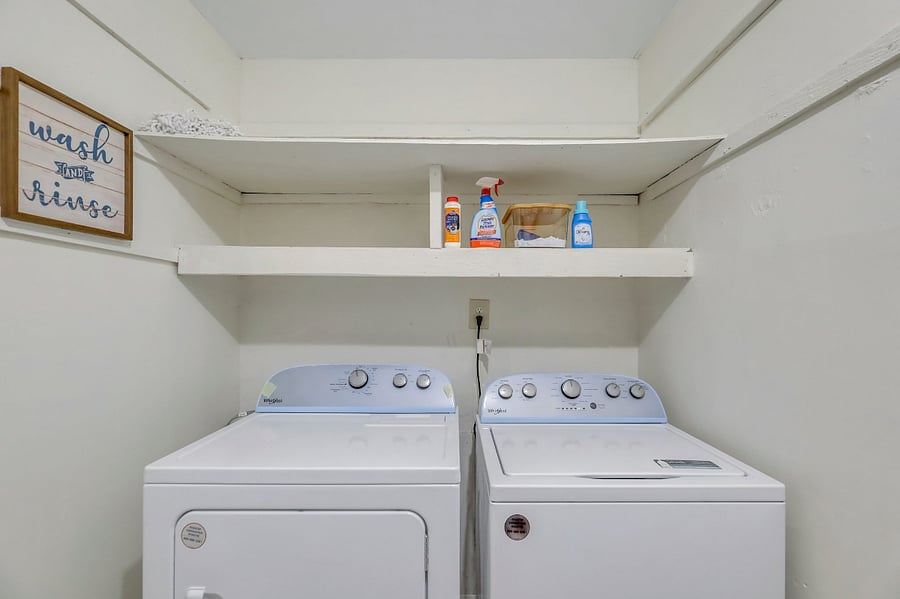 Laundry onsite - located in the storage room at the front of the carport.