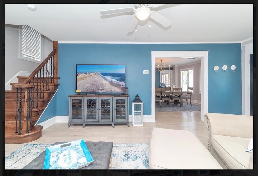 Front family room that is accessible from front porch.