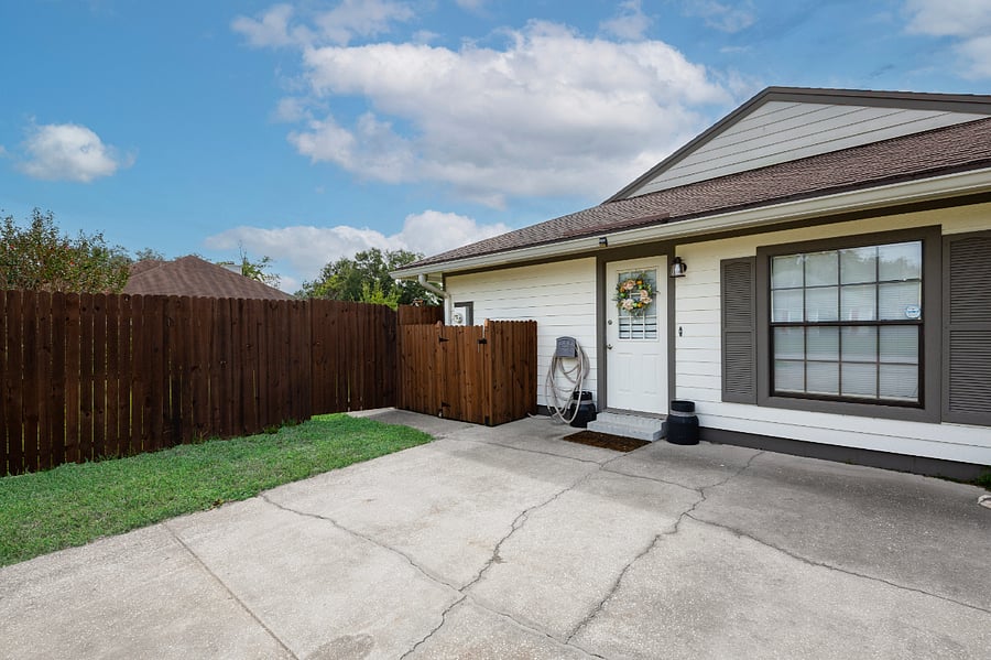 Private off-street parking and entrance by gate. parking for 2 vehicles.