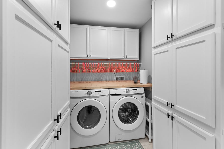 Front load washer and dryer.