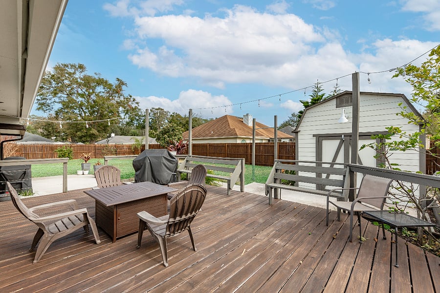 Tenant access to deck with gas grill.