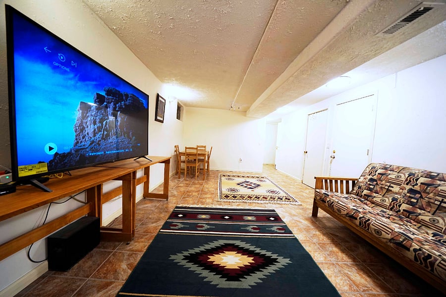 Large 65" TV with local broadcasts, Amazon Prime and Netflix, Ethernet