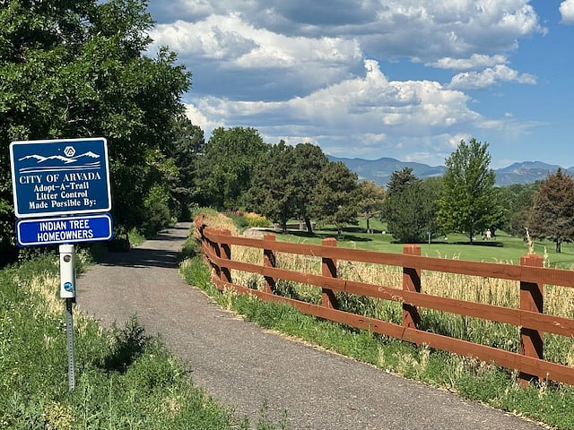 Walking path is across the street