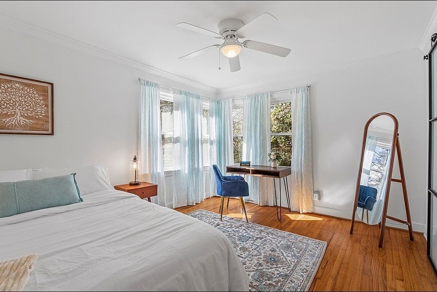 Primary bedroom with en suite bath and HUGE walk in closet.  