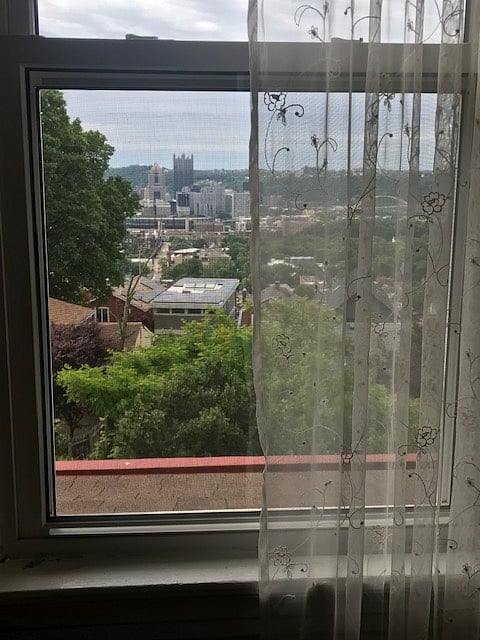 City-side bedroom view