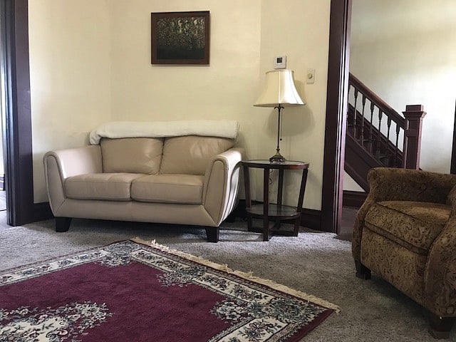 Living room to hall stairs