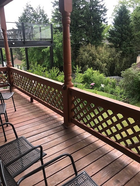 Back porch.. morning coffee with the birds