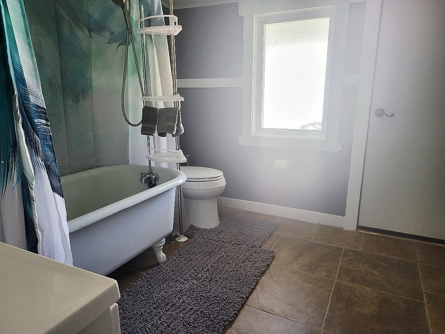 Bathroom Clawfoot tub with hand shower and hand shower