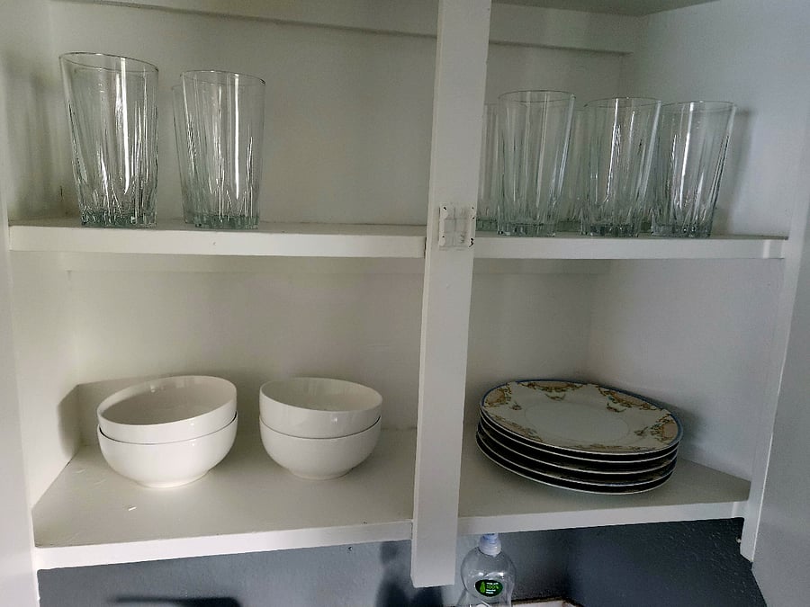more plates and glasses