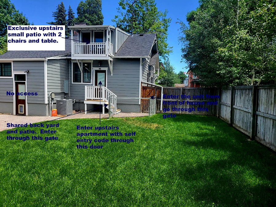 Entrance to the apartment is in the back yard.