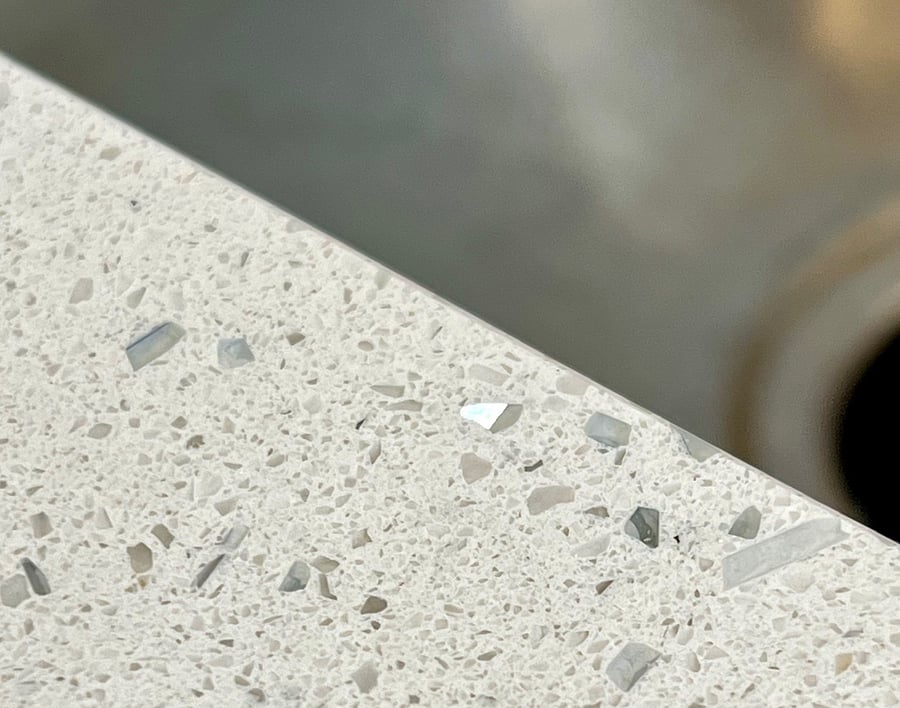 The quartz countertops really shine, tough to capture in photos.