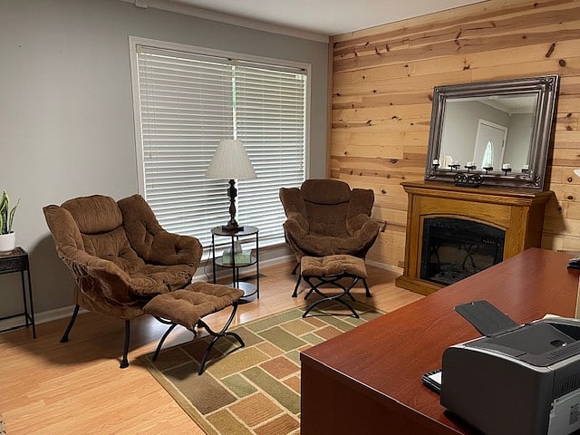 Reading Room / Office. Come relax by the electric fireplace and enjoy some quiet time with your favorite book or catch up on some business.