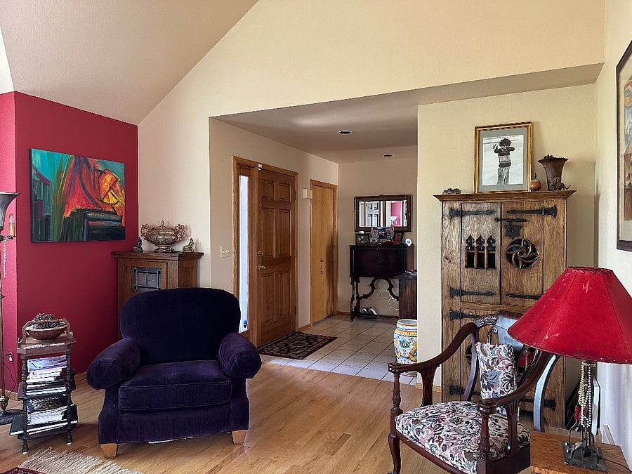 Living room and front door hallway