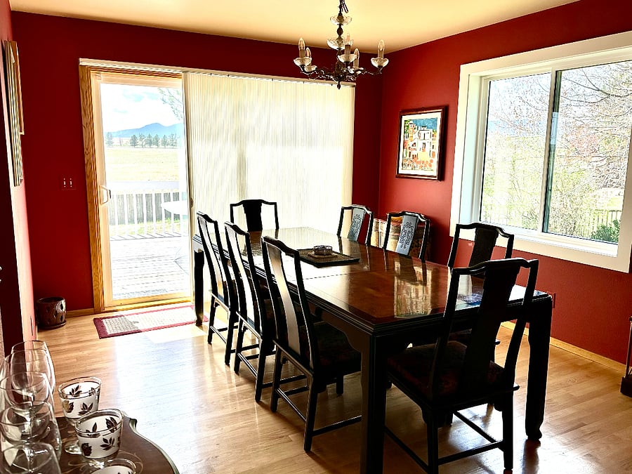 Dining room with door to access to back deck