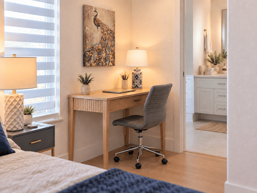 work area in primary bedroom
