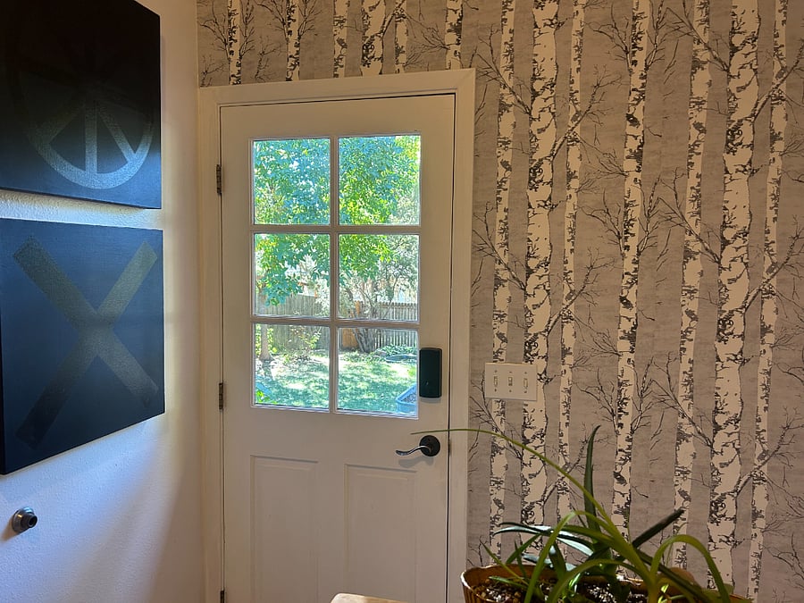 Your entry door. This space also holds the laundry machines you have access to, not pictured.