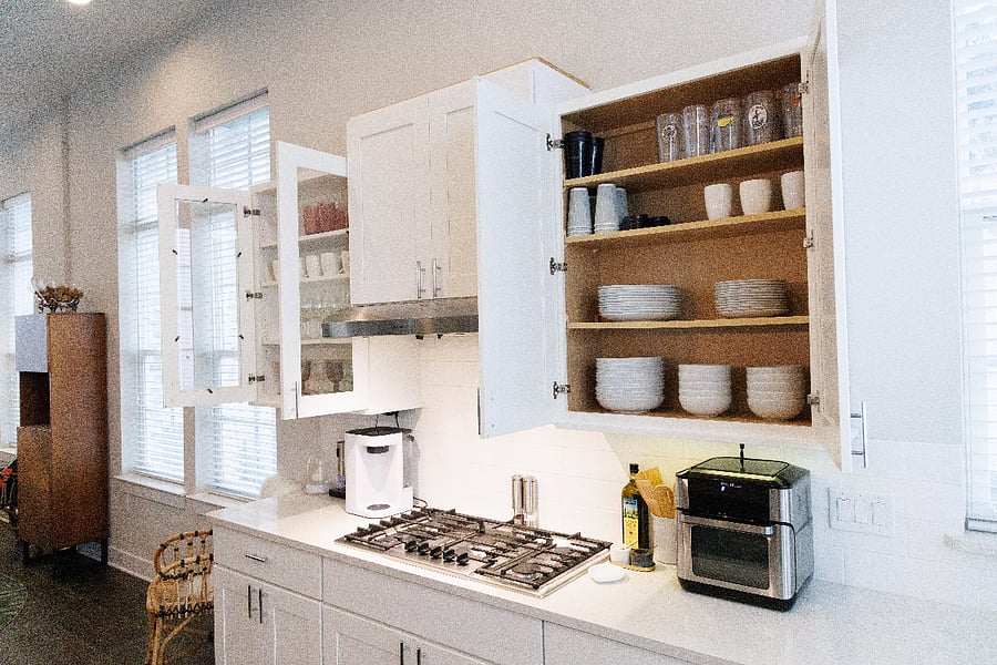 Fully Stocked Kitchen with Dinnerware & Barware, Spices, etc.
