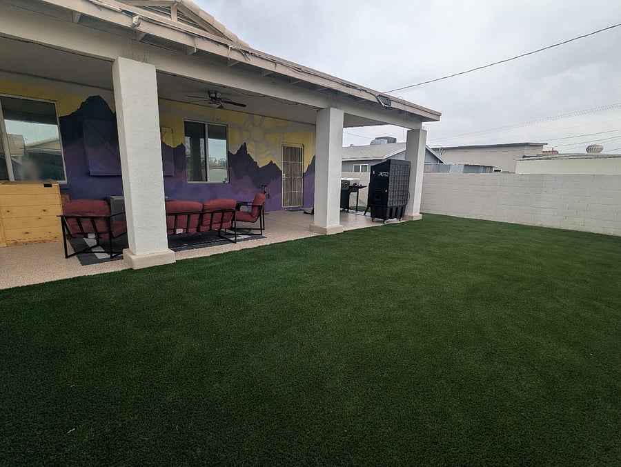 Turf yard and patio area (shared space)