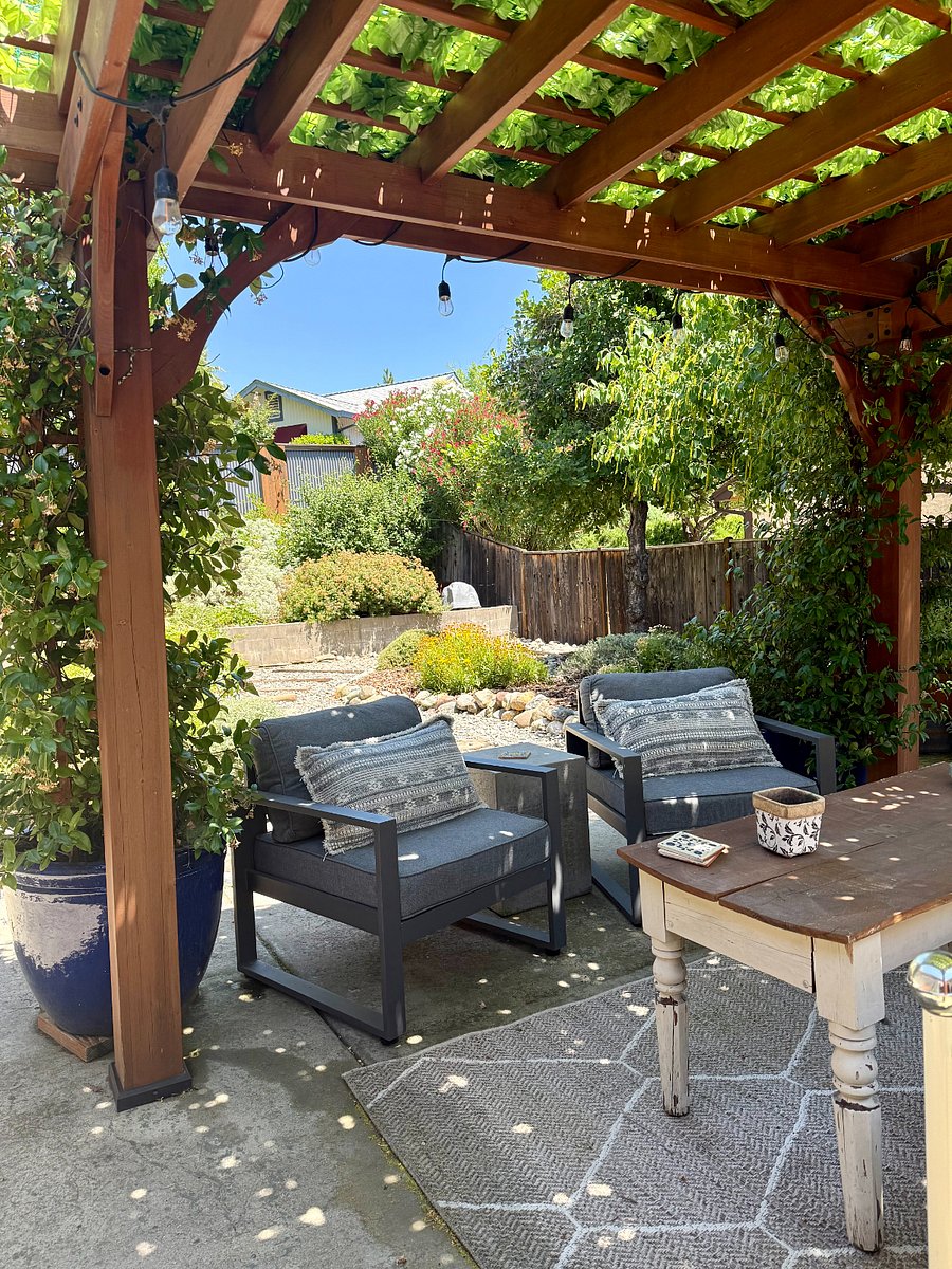 Backyard Sitting Area & Garden Beds