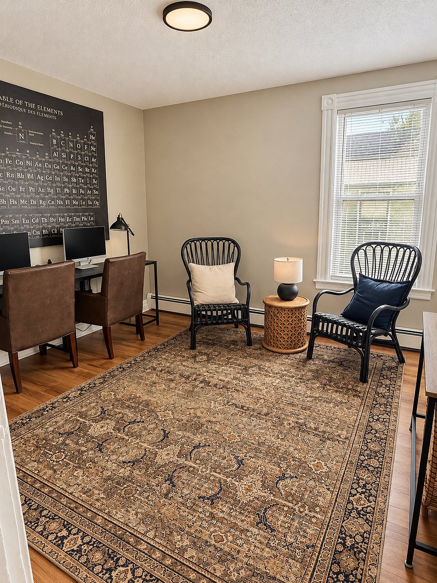 Dedicated office/ work space with oversized monitors for work from home or study