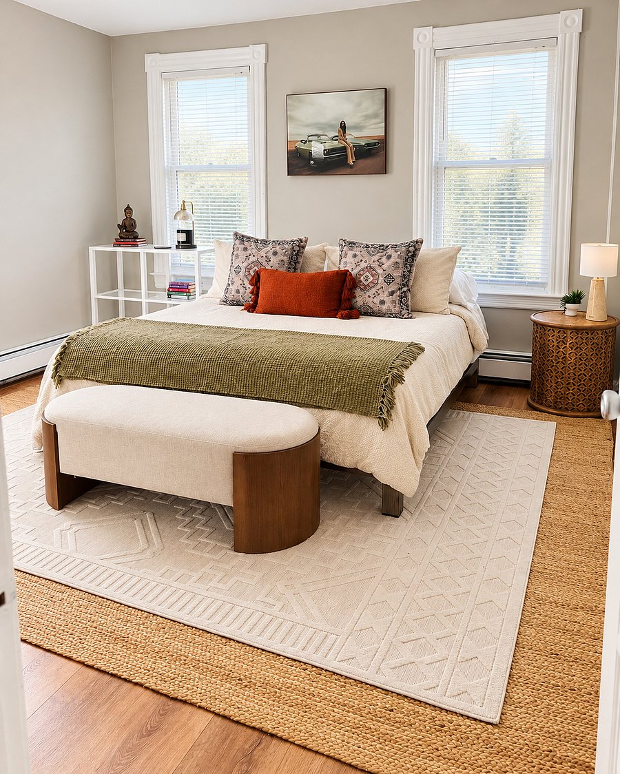 King bed, large closet