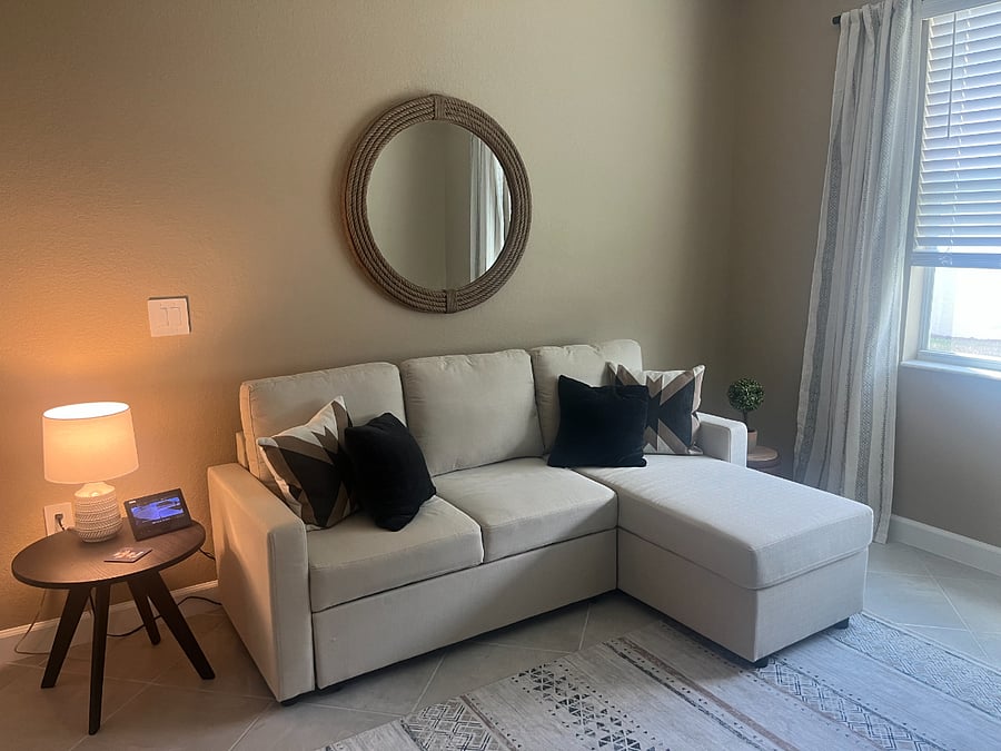 Office with pull out couch.