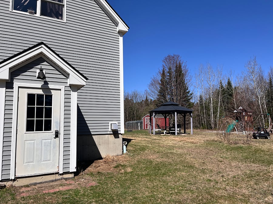 gazebo is freely available. Children's play set visible in background