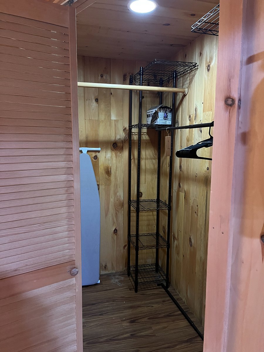 Ample closet space for 2 in the hall between bedroom and bathroom
