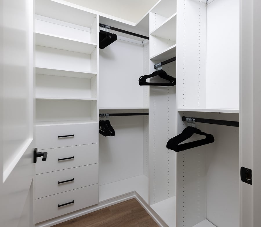 Walk-in closet in primary suite