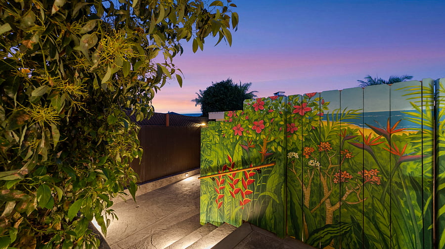 Fence with Mural - ADU property is completely private with separate entrance