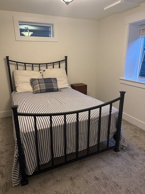Double size bed - basement bedroom
