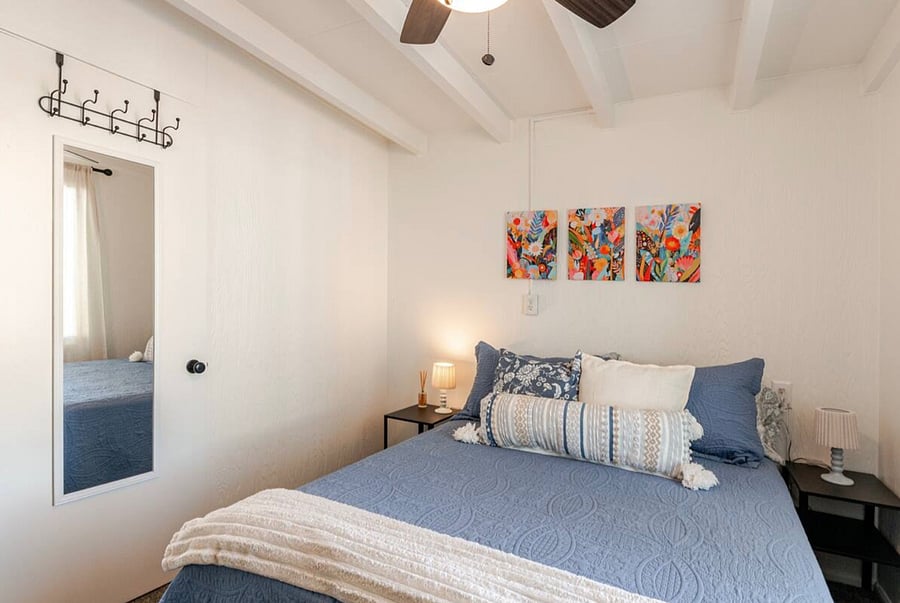2nd bedroom with full bed and closet
