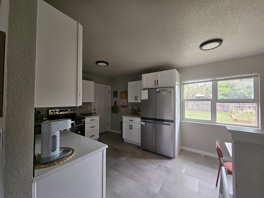 Kitchen with brand new stainless steel appliances