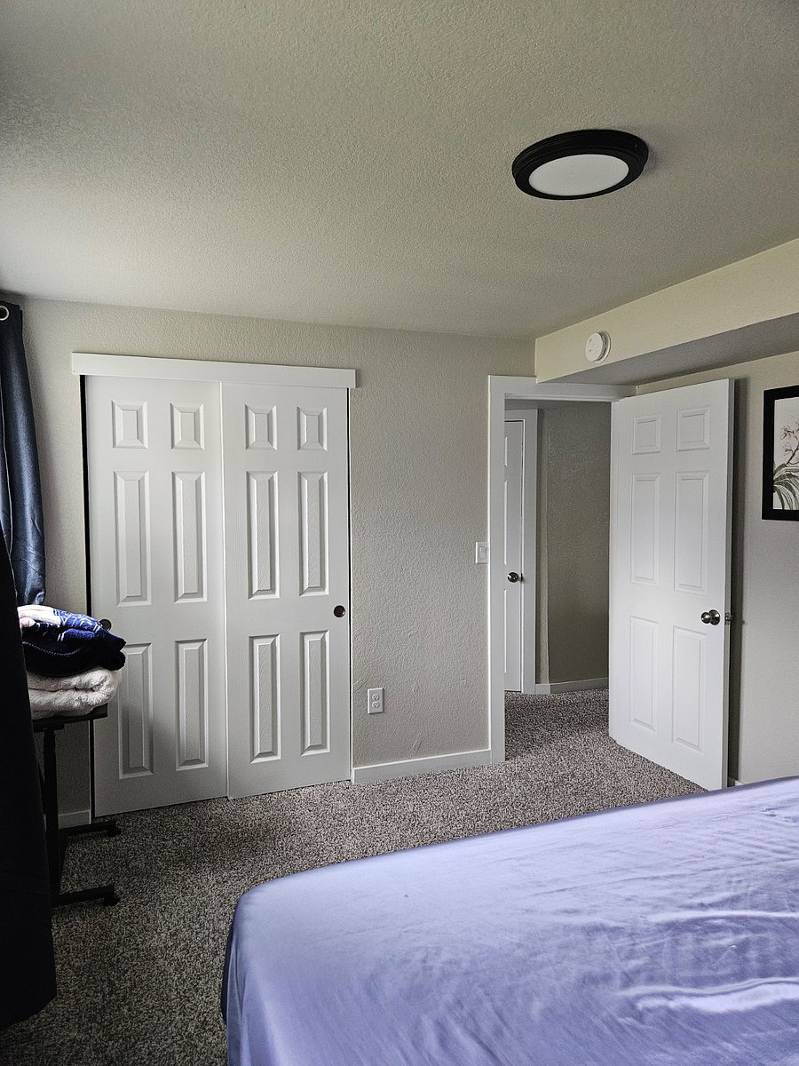 Downstairs bedroom with private bathroom. King-sized mattress. $1,800 per month