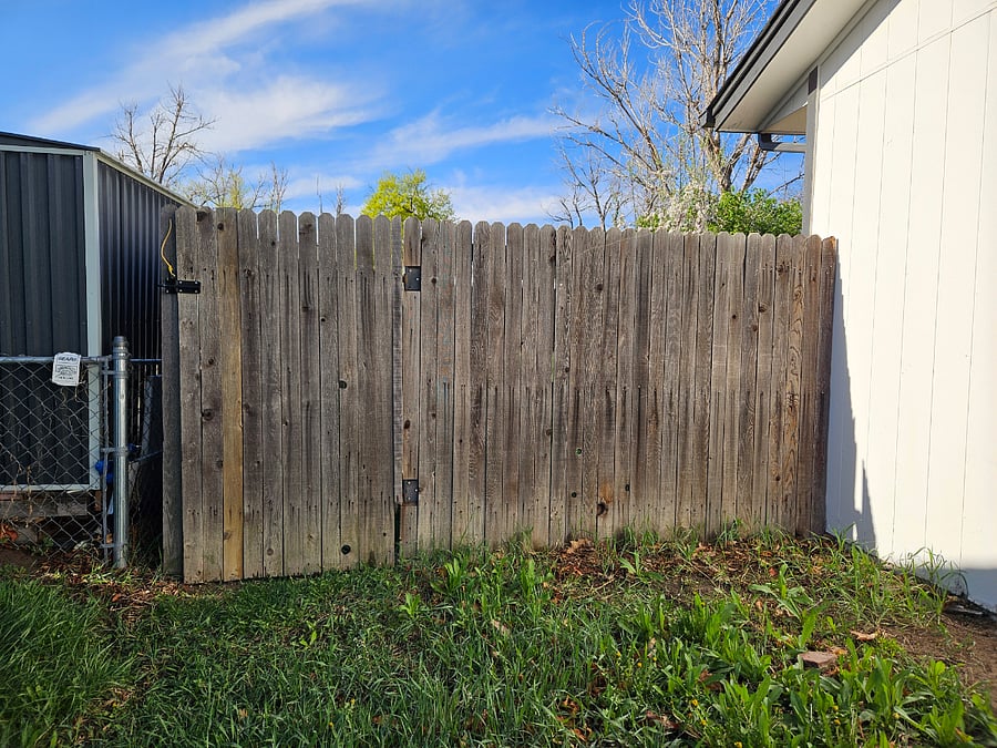 Gate leading to backyard from the side of the house. Huge backyard!