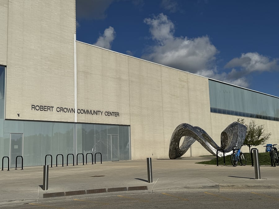 Robert Crown Center features lots of playing fields, an indoor ice rink, a library branch, and MORE