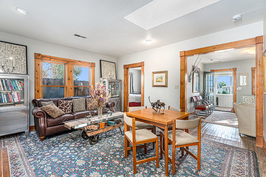 Family room and dining view to front door