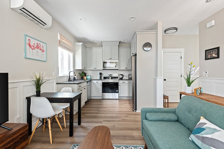 Dining area and kitchen