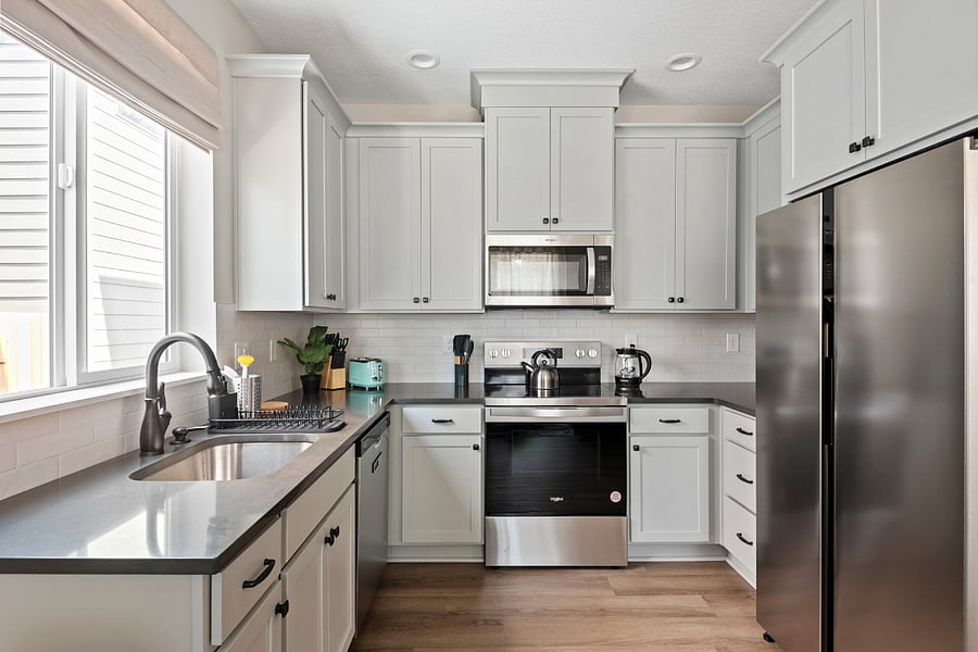 Modern appliances and stainless steel