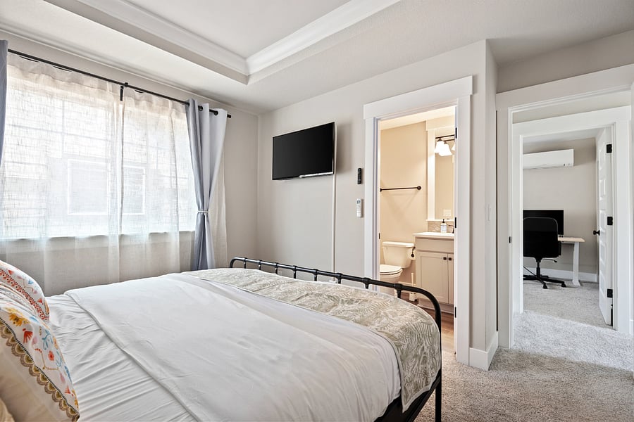 Master bedroom and television