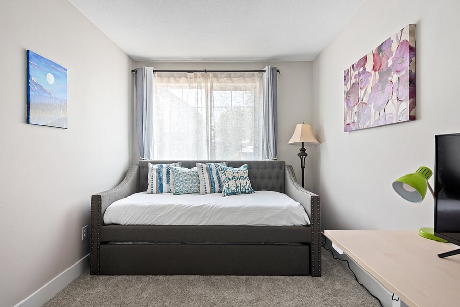 Upstairs day bed with trundle away