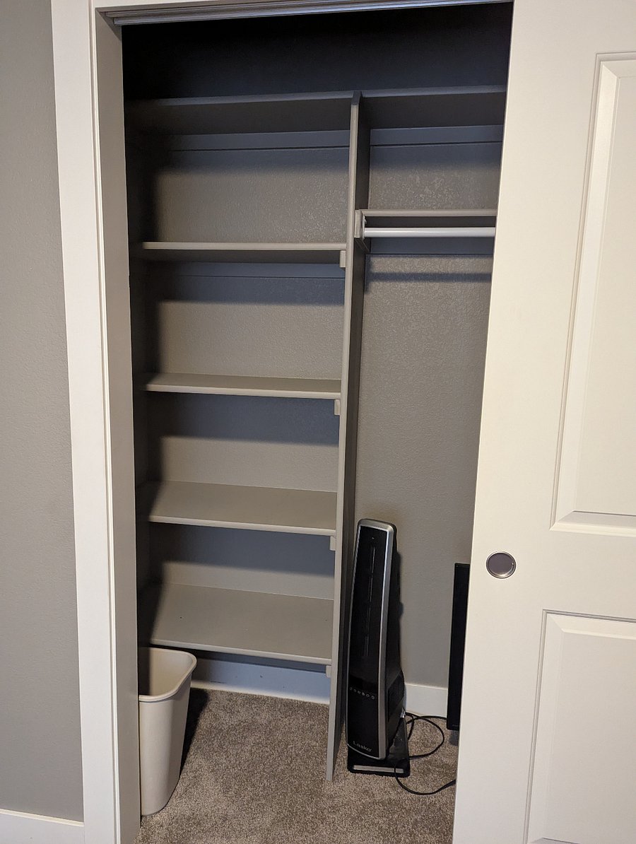 Built-in shelves in closet