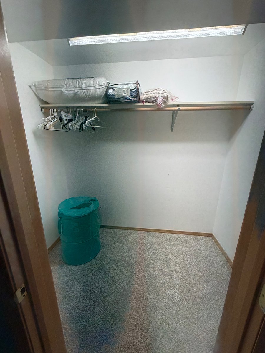 Nice big walk-in closet. Lots of hangers provided along with extra pillows, laundry basket, extra sheets and blankets.